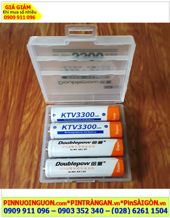 DoublePow KTV AA3300mAh, Pin sạc AA 1.2v DoublePow KTV AA3300mAh /Box 4 viên Vỏ màu vàng